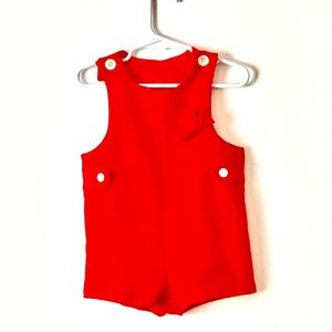Boutique Red Romper with matching Bow tie